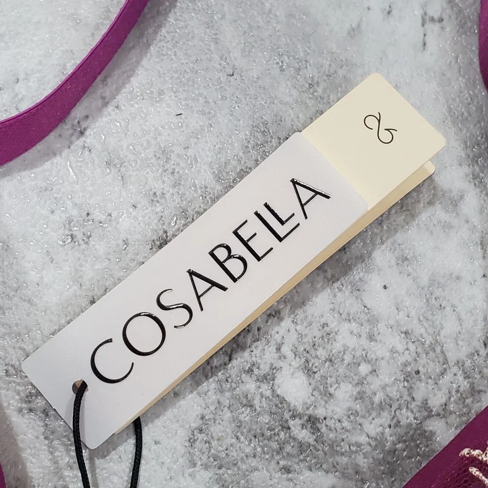 Cosabella Maasai Underwire Bra Pink Purple Floral Lace Mesh 34F NEW‎ W/ TAGS